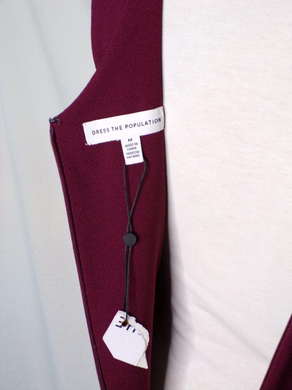 🆕DRESS THE POPULATION Plunge Sandra Trumpet Gown Dress Burgundy Medium 6 - Picture 12 of 12